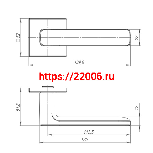 Ручка Punto (Пунто) раздельная K.ARC.Q52.VIVA SSG-39 сатин.золото фото 2