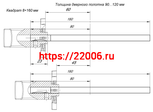 Квадрат Armadillo (Армадилло) для ручек Spindle 8х160 фото 3