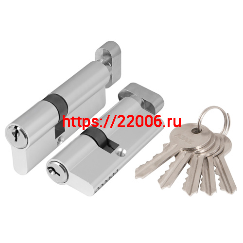Цилиндровый Ajax (Аякс) механизм (AX102/80) AX1002Knob80 (30+10+40) CP хром с вертушкой