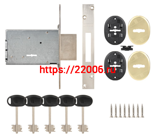 Замок Mottura (Моттура) врезной сувальдный 40.701.60 (с отв. планкой, без накладок) фото 2