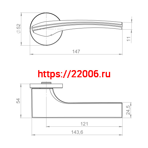 Ручка Fuaro (Фуаро) раздельная R.ZLR52.ETALON SSG-39 сатинированное золото фото 3