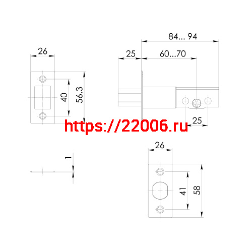 Замок Ajax (Аякс) врезной DK.001 ET SN мат.никель фото 3