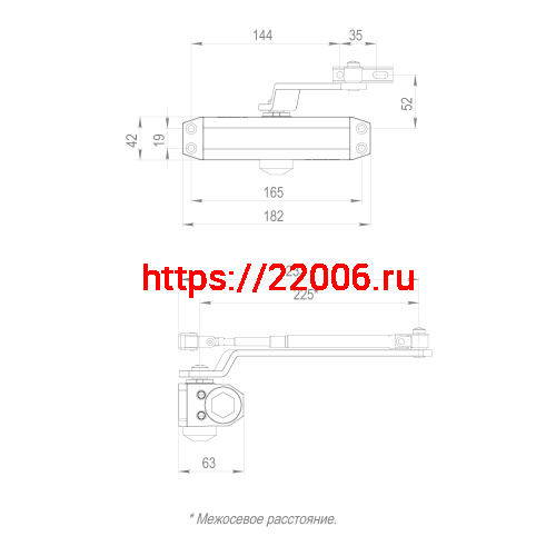 Доводчик Fuaro (Фуаро) дверной DC20-4 (DC-204) AL до 85 кг (алюминий) фото 3