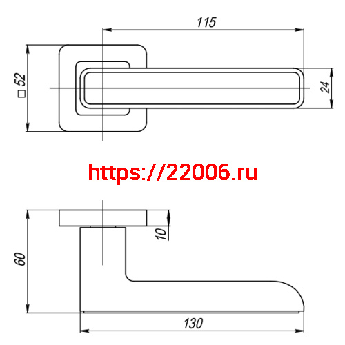 Ручка Punto (Пунто) раздельная K.QR52.MARS (MARS QR) GR/CP-23 графит/хром фото 2