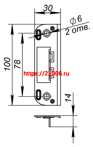 Ответная Fuaro (Фуаро) планка 045 ZN (цинк) фото 3