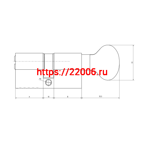 Цилиндровый механизм Kale kilit (Кале килит) с вертушкой 164 BM/80 (30+10+40) mm никель 5 кл. фото 5