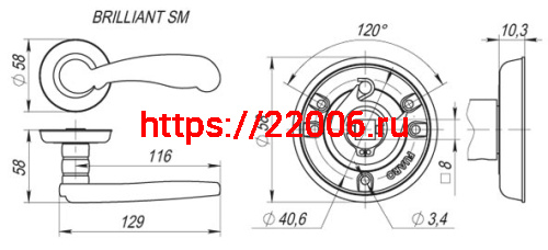 Ручка Fuaro (Фуаро) раздельная BRILLIANT SM MAB-6 темная бронза фото 2
