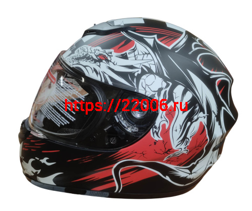 Шлем интеграл KIRIN K-22, черный, черн-крас матовый, черн-крас, размер M фото 4