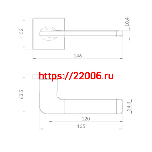 Ручка Punto (Пунто) раздельная K.EST.Q52.AVALON SK BL-24 черный фото 2