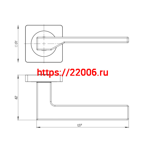Ручка Ajax (Аякс) раздельная K.JK51.LEVEL (LEVEL JK) SN/CP-3 матовый никель фото 2