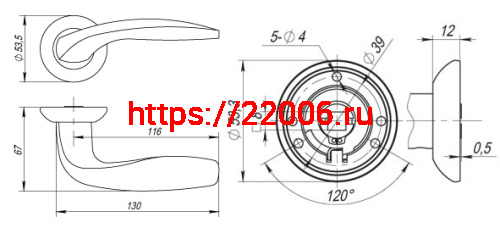Ручка Fuaro (Фуаро) раздельная R.RM54.VITA (VITA RM) ABG-6 зеленая бронза фото 2