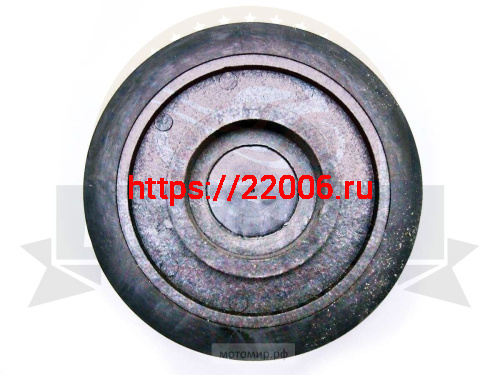 Колесо катка Буран, Буксировщик пласт. ф130х12 под 205 подшипник, с отверстием фото 2
