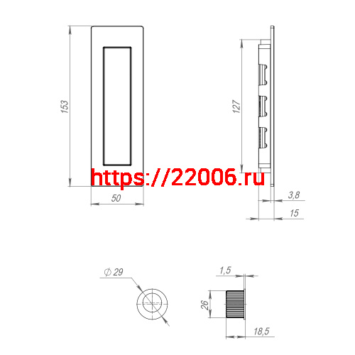 Ручка Armadillo (Армадилло) для раздвижных дверей SH.URB153.010 (SH010 URB) BB-17 коричневая бронза фото 4