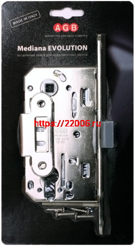 Корпус замка AGB (АГБ) под цилиндр MEDIANA EVOLUTION B01103.50.06.567 с отв. планкой B01000.13 (никель)