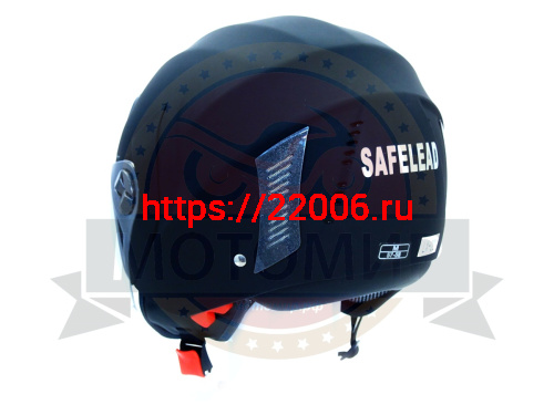 Шлем открытый "Safelead" HF-221 "колобки с доп. стеклом" мат. черный размер M фото 5