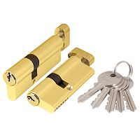 Цилиндровый Ajax (Аякс) механизм (AX102/70) AX1002Knob70 (30+10+30) PB латунь с вертушкой