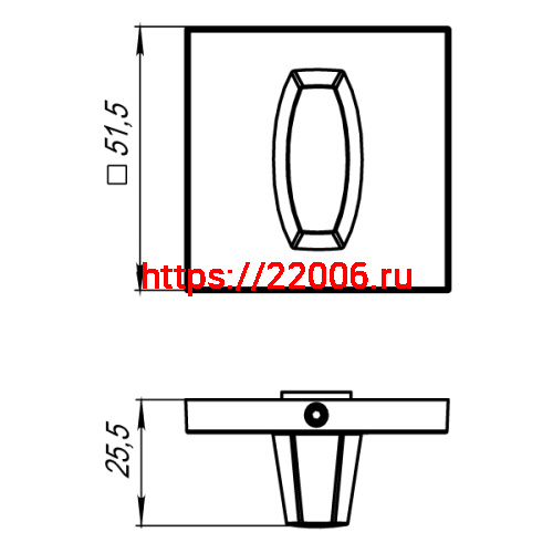 Ручка Armadillo (Армадилло) поворотная BK6.K.USS52 (WC-BOLT BK6 USS) AB-7 бронза фото 2