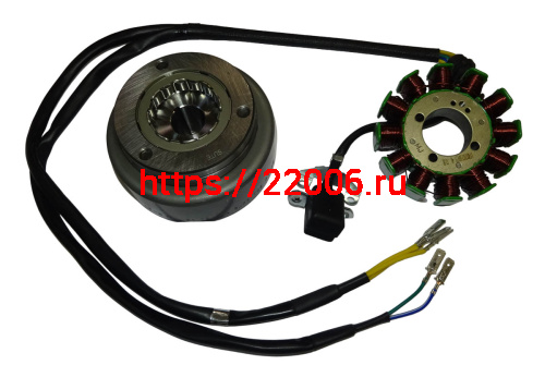 Зажигание 157FMI в сборе с маховиком 12 катушек Трицикл Lifan (магнето)