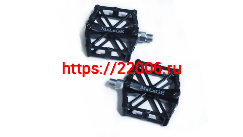 Педали Вело алюминий МТВ, ПРОМ. подшип.(2шт) 92х94,5х15мм, MALAGЕ черн,бел,зелен.ось CrMo,mlg-СК36