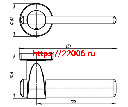 Ручка Armadillo (Армадилло) раздельная AJAX URB1 SN/CP-3 Мат никель/хром фото 4