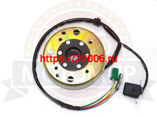 Зажигание 4х т GY6-125/150 в сборе с маховиком 7+1 катушек (генератор) фото 2