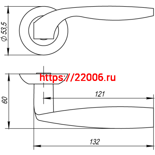 Ручка Punto (Пунто) раздельная R.TL54.BOSTON (BOSTON TL) CF-17 кофе фото 2