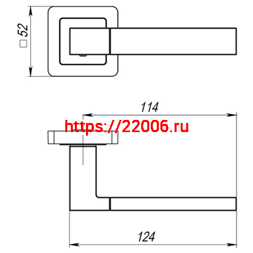 Ручка Punto (Пунто) раздельная K.QL52.STYLE (STYLE QL) GR/CP-23 графит/хром фото 2