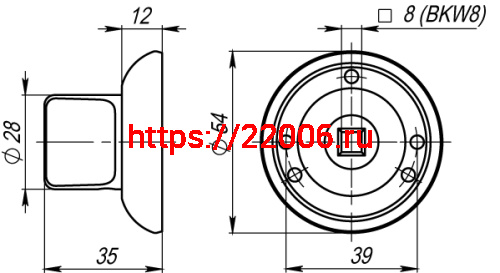 Ручка Armadillo (Армадилло) поворотная BKW8.R.LD54 (BKW8) SN/CP-3 матовый никель/хром фото 3
