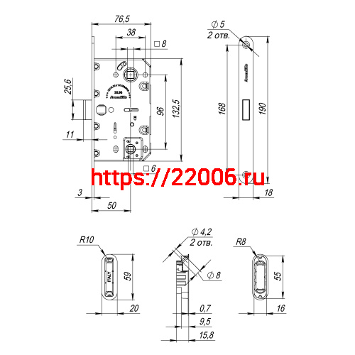Магнитная Armadillo (Армадилло) защелка WC с ответной планкой GRAVITY G01.190.50.96 MWSC итальянский тисненый фото 3