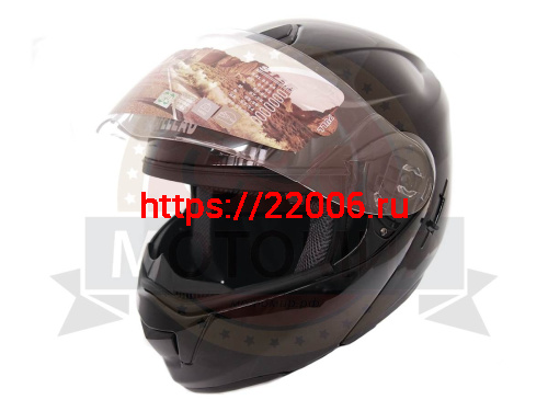 Шлем модуляр "Safelead" HF-119 TRANSFORMER с встр. очками, черный, серебристый размер ХL фото 3