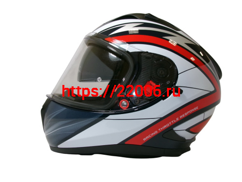 Шлем TVS RACING (Индия) STREET D/V NAVY BLUE RED размер XL, + пинлок в комплекте, очки фото 2