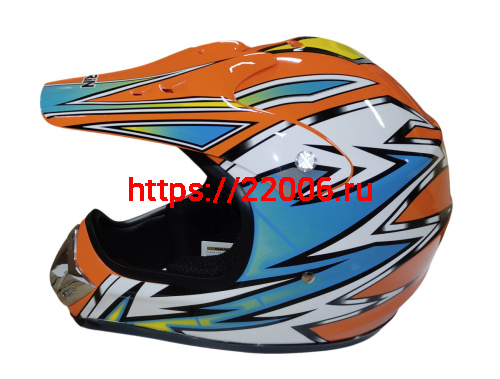 Шлем кроссовый KIRIN QL-128, оранж, красный, черный, оранж-черн, размер M фото 3