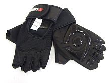Перчатки вело/мото QG-067 без пальцев, черные