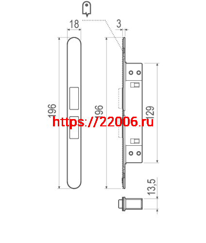 Магнитная AGB (АГБ) защелка регулируемая Touch B01120.30.93 (черный) с лицевой планкой B01120.31.93 фото 2