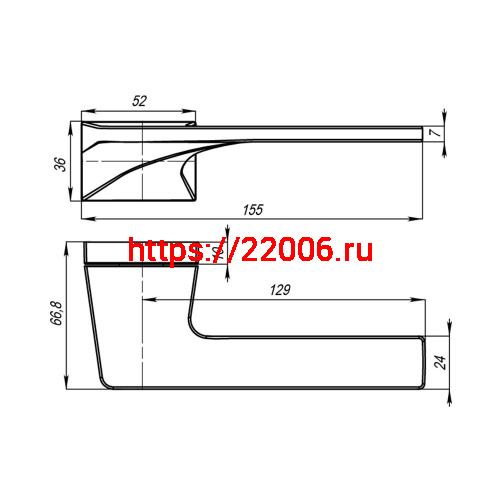 Ручка Punto (Пунто) раздельная K.QSL52.GERMES CP-8 хром фото 2
