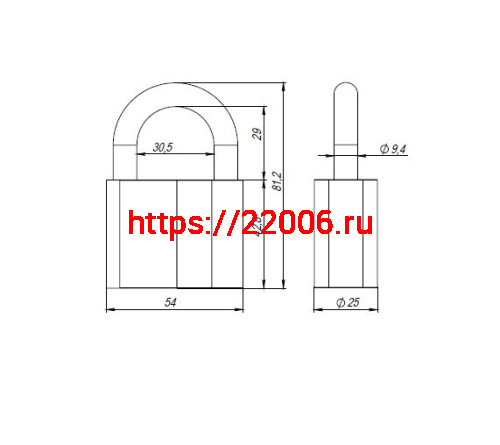 Замок Ajax (Аякс) навесной PD-4060 (PD-40-60) 3 fin key /коробка фото 3