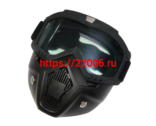 Очки мотокросс/спорт NORTH WOLF YM-655 с маской типа "Дарт Вейдер" прозрачные фото 2