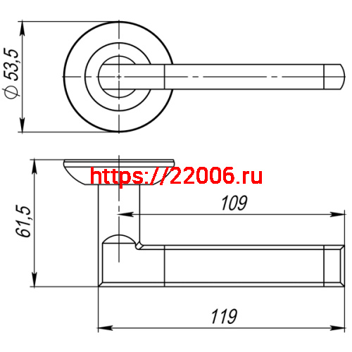 Ручка Ajax (Аякс) раздельная R.JR54.POLO (POLO JR) BL-24 черный фото 2