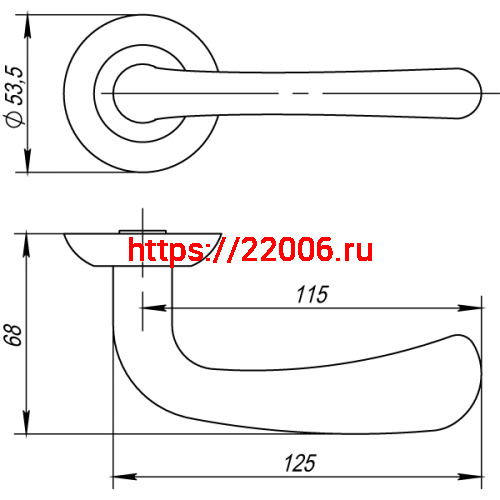Ручка Punto (Пунто) раздельная SIMFONIA TL SN/CP-3 матовый никель/хром фото 3