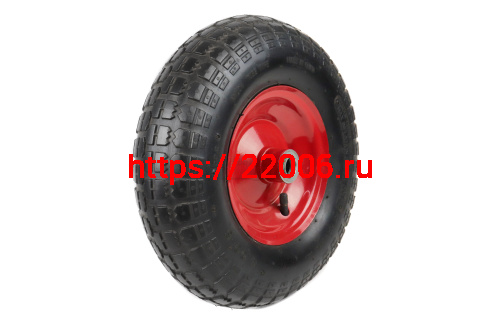 Колесо тачки садовой 6" 4,00-6" (под ось 16мм) ступица, подшипник, камера