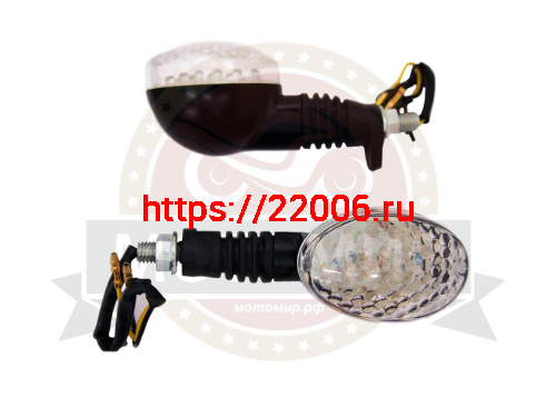 Боковой фонарь (LED) Мини 001 металл  Черн (овальчик, вытянутый)