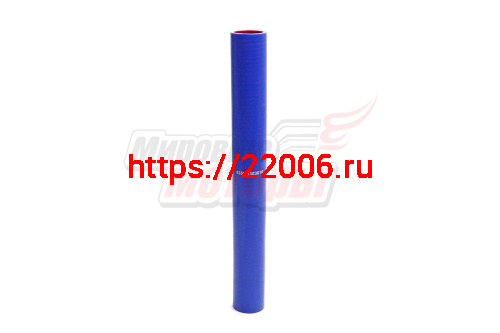 Патрубок радиатора верхний МАЗ, силикон.,синий,армир. L420мм,d40мм. (HH035)