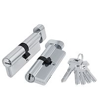 Цилиндровый Fuaro (Фуаро) механизм (200 ZM/90) 2000ZMKnob90(45+10+35) CP хром 5Key с вертушкой