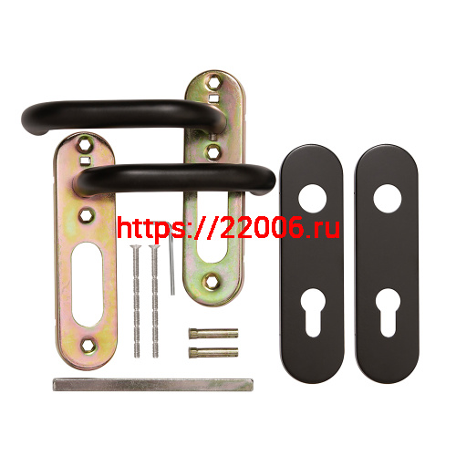 Ручка Fuaro (Фуаро) дверная FP.DH72.0433 SS 201 BLACK с пружиной, нержавейка 201, черный, квадрат 9x140 мм фото 2