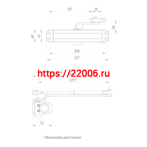 Доводчик Fuaro (Фуаро) дверной DC20-5 (DC-205) BR до 120 кг (коричневый) фото 3