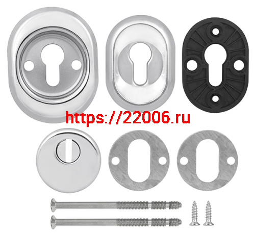 Броненакладка Fuaro (Фуаро) DEF.CRE/OV-set.9726 (DEF 9726) M6x90 врезная с чашкой CP-8 хром фото 2
