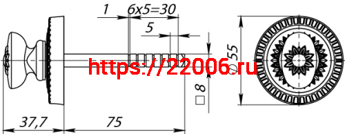 Ручка Armadillo (Армадилло) поворотная BKW8.R.CL55 (BKW8/CL) AS-9 античное серебро фото 2