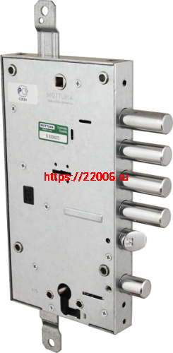 Замок Mottura (Моттура) врезной двухсистемный 54.597-D (правый), без накладок