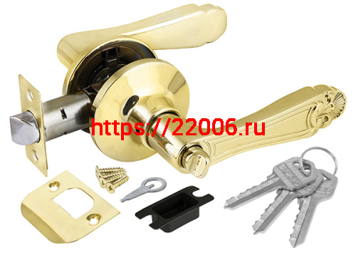 Ручка Fuaro (Фуаро) защелка DK637/BL РB-Е (637/BL РB-Е) (кл/фик.) золото