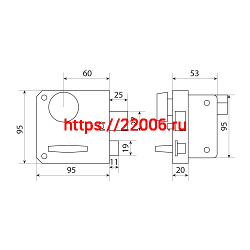 Замок Omega (Омега) накладной цилиндровый ЗН3А ПНЗ медь, 5 кл. фото 3